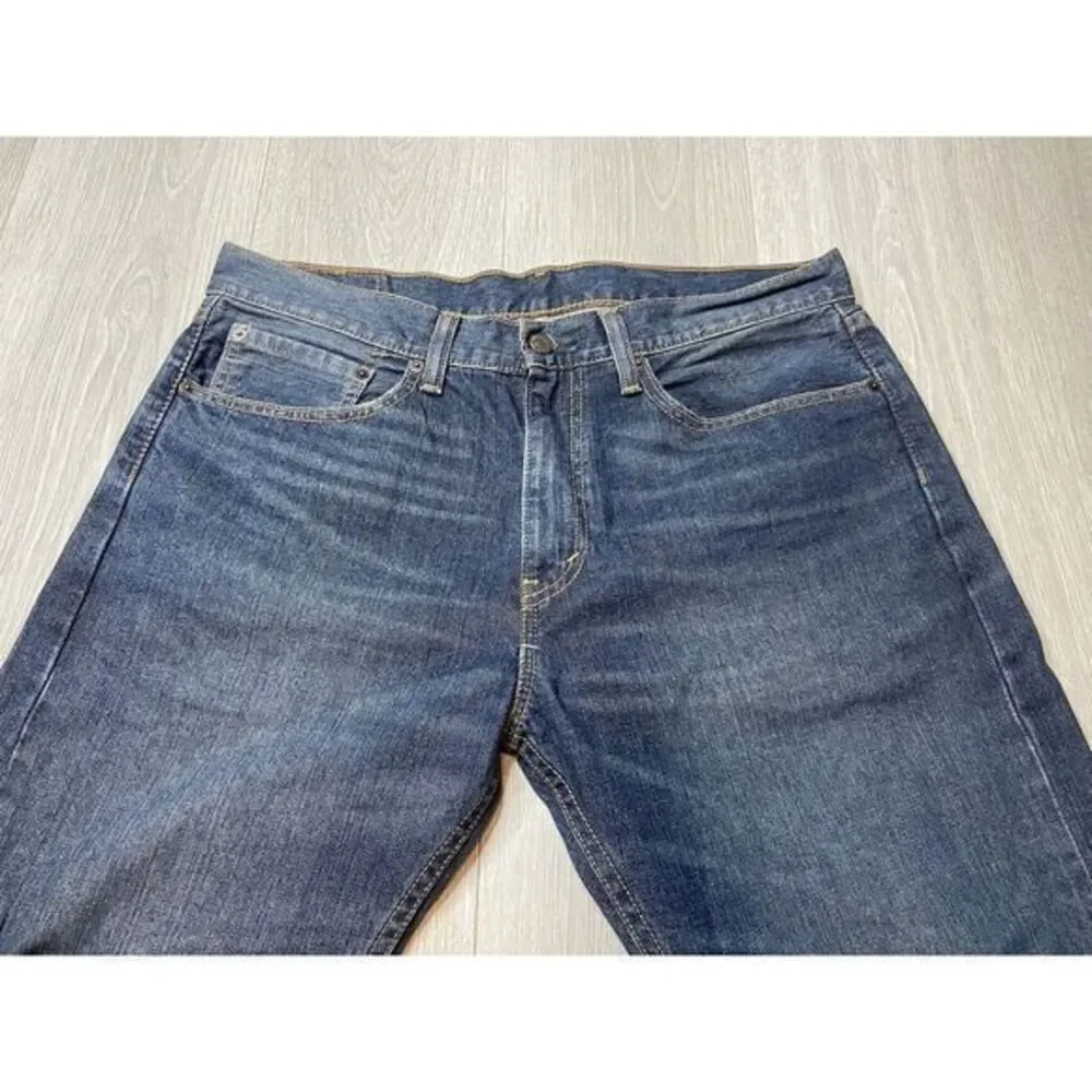 Vintage Levis Jeans Mens 34x30 505 Blue Dark Wash Black Bat Wing Tag 100% Cotton